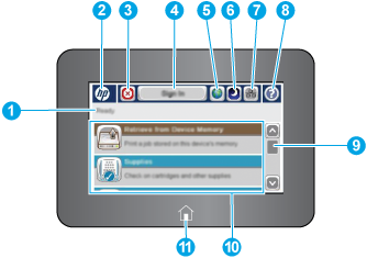 Printer control panel